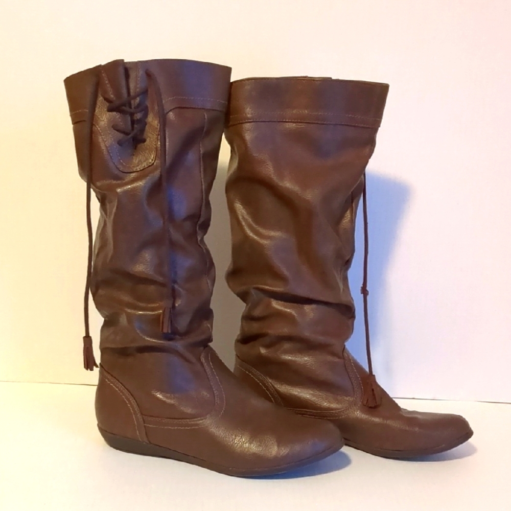 Faded Glory Brown Leather Tall Boots